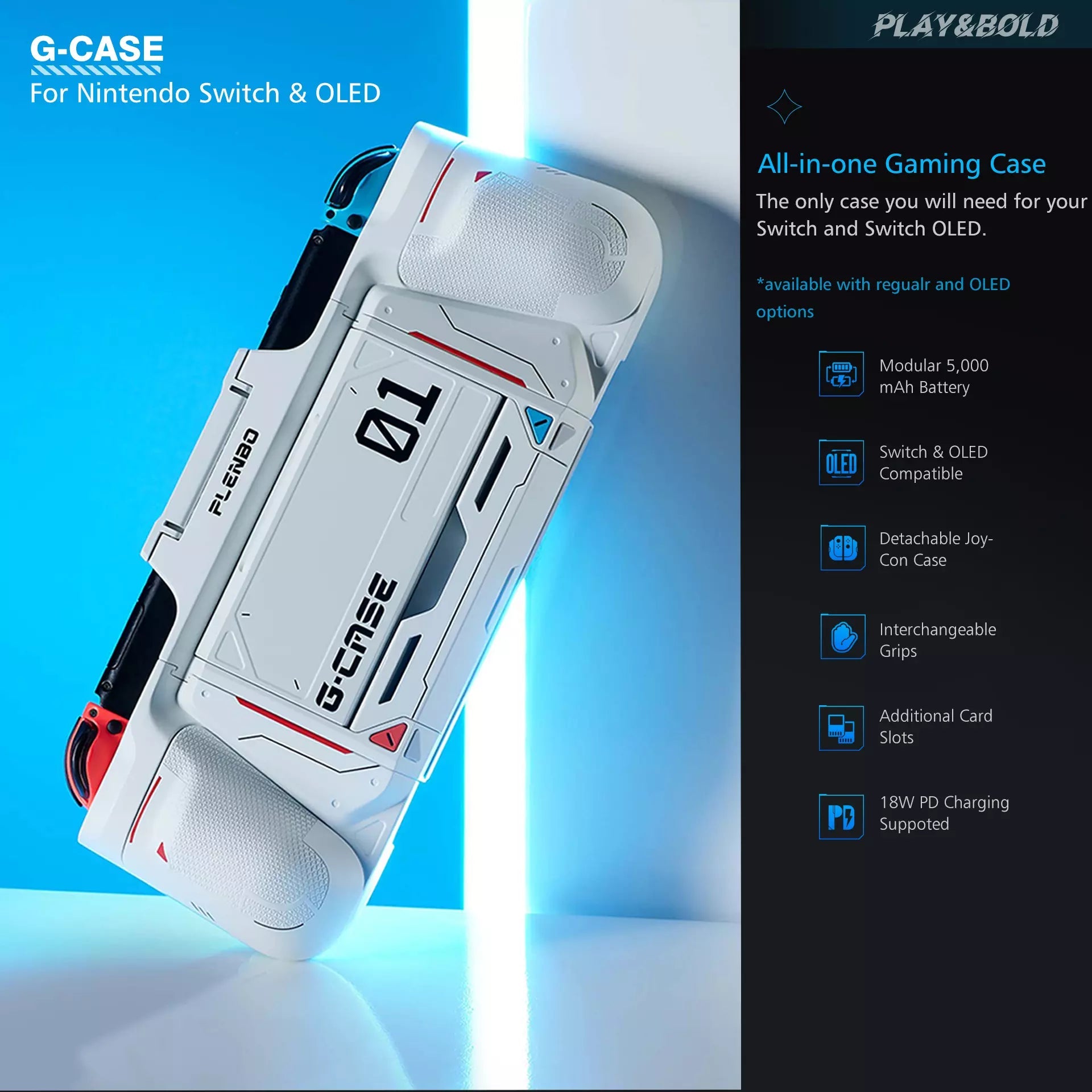 Plenbo G-Case features demonstration - grips, battery, Joy-Con case